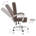 VidaXL Rozkładany fotel biurowy, brązowy, sztuczna skóra