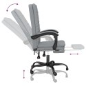 VidaXL Rozkładany fotel biurowy, jasnoszary, obity tkaniną