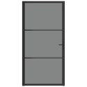 VidaXL Drzwi wewnętrzne, 102,5x201,5 cm, czarne, szkło ESG i aluminium