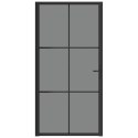 VidaXL Drzwi wewnętrzne, 102,5x201,5 cm, czarne, szkło ESG i aluminium
