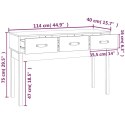 VidaXL Stolik konsolowy, biały, 114 x 40 x 75 cm, lite drewno sosnowe