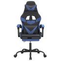 VidaXL Obrotowy fotel gamingowy z podnóżkiem, czarno-niebieski