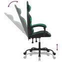 VidaXL Obrotowy fotel gamingowy, czarno-zielony, sztuczna skóra