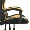 VidaXL Obrotowy fotel gamingowy, czarno-złoty, sztuczna skóra