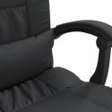 VidaXL Rozkładane, masujące krzesło biurowe, czarne, sztuczna skóra