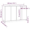 VidaXL Szafka, czarna 120x35x80 cm, lite drewno sosnowe