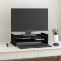 VidaXL Podstawka na monitor, czarna, 50x27x15 cm, lite drewno sosnowe