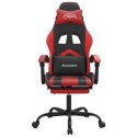 VidaXL Obrotowy fotel gamingowy z podnóżkiem, czarno-czerwony