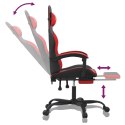 VidaXL Obrotowy fotel gamingowy z podnóżkiem, czarno-czerwony