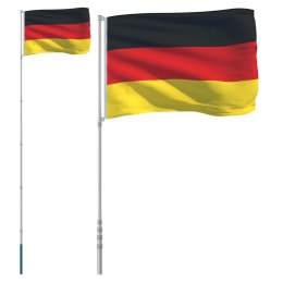 VidaXL Flaga Niemiec z masztem, 5,55 m, aluminium