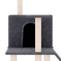 VidaXL Drapak dla kota, ze słupkami sizalowymi, ciemnoszary, 109 cm
