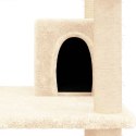 VidaXL Drapak dla kota z sizalowymi słupkami, kremowy, 162 cm