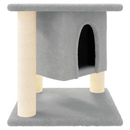 VidaXL Drapak dla kota z sizalowymi słupkami, jasnoszary, 37 cm