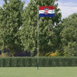 VidaXL Flaga Chorwacji z masztem, 6,23 m, aluminium