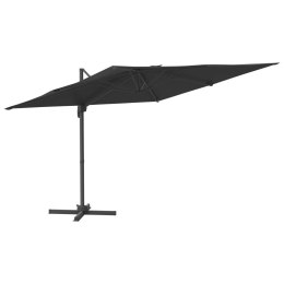 VidaXL Parasol wiszący na aluminiowym słupku, czarny, 400x300 cm