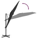 VidaXL Parasol wiszący na aluminiowym słupku, czarny, 400x300 cm