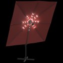 VidaXL Wiszący parasol z LED, terakotowy, 400x300 cm