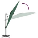 VidaXL Wiszący parasol z LED, zielony, 400x300 cm