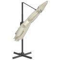 VidaXL Wiszący parasol z LED, piaskowy, 400x300 cm