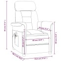 VidaXL Rozkładany fotel masujący, kremowy, sztuczna skóra zamszowa