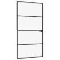 VidaXL Drzwi wewnętrzne, czarne, 102x201,5 cm, szkło i aluminium