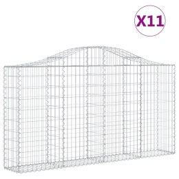 VidaXL Kosze gabionowe, 11 szt, 200x30x100/120cm, galwanizowane żelazo