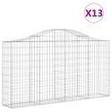 VidaXL Kosze gabionowe, 13 szt, 200x30x100/120cm, galwanizowane żelazo