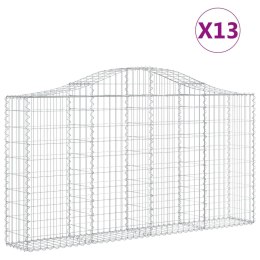 VidaXL Kosze gabionowe, 13 szt, 200x30x100/120cm, galwanizowane żelazo