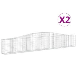 VidaXL Kosze gabionowe, 2 szt, 400x30x60/80 cm, galwanizowane żelazo