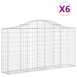 VidaXL Kosze gabionowe, 6 szt, 200x30x100/120 cm, galwanizowane żelazo