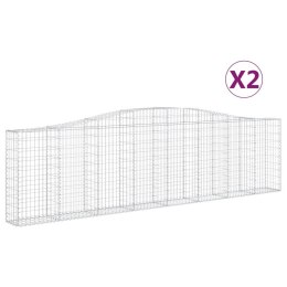 VidaXL Kosze gabionowe, 2 szt, 400x30x100/120 cm, galwanizowane żelazo