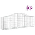 VidaXL Kosze gabionowe, 6 szt, 200x30x60/80 cm, galwanizowane żelazo