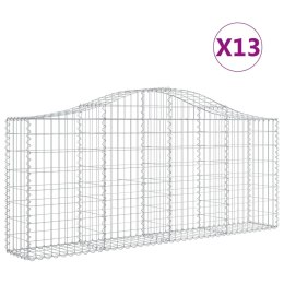 VidaXL Kosze gabionowe, 13 szt, 200x30x80/100 cm, galwanizowane żelazo