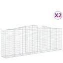 VidaXL Kosze gabionowe, 2 szt, 400x50x140/160 cm, galwanizowane żelazo