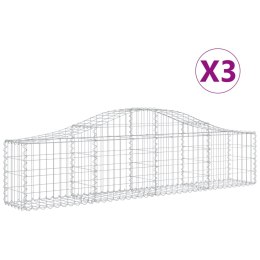 VidaXL Kosze gabionowe, 3 szt, 200x30x40/60 cm, galwanizowane żelazo