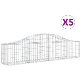 VidaXL Kosze gabionowe, 5 szt, 200x30x40/60 cm, galwanizowane żelazo