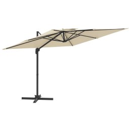 VidaXL Wiszący parasol z podwójną czaszą, piaskowy, 400x300 cm