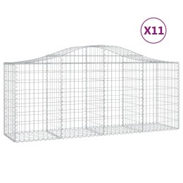 VidaXL Kosze gabionowe, 11 szt, 200x50x80/100 cm, galwanizowane żelazo