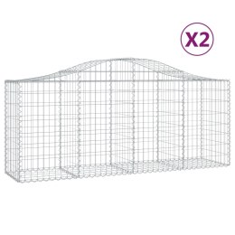 VidaXL Kosze gabionowe, 2 szt, 200x50x80/100 cm, galwanizowane żelazo