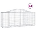 VidaXL Kosze gabionowe, 4 szt, 200x50x80/100 cm, galwanizowane żelazo