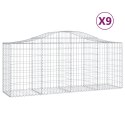 VidaXL Kosze gabionowe, 9 szt, 200x50x80/100 cm, galwanizowane żelazo