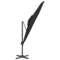 VidaXL Wiszący parasol z podwójną czaszą, czarny, 300x300 cm