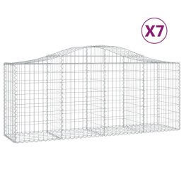 VidaXL Kosze gabionowe, 7 szt, 200x50x80/100 cm, galwanizowane żelazo