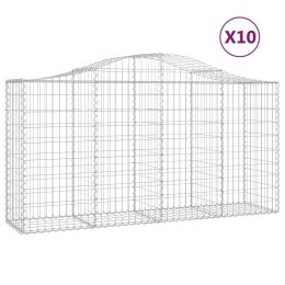 VidaXL Kosze gabionowe, 10 szt, 200x50x100/120cm, galwanizowane żelazo