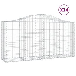 VidaXL Kosze gabionowe, 14 szt, 200x50x100/120cm, galwanizowane żelazo