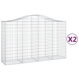 VidaXL Kosze gabionowe, 2 szt, 200x50x120/140 cm, galwanizowane żelazo