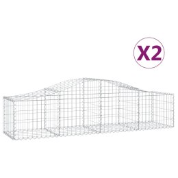 VidaXL Kosze gabionowe, 2 szt, 200x50x40/60 cm, galwanizowane żelazo