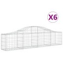 VidaXL Kosze gabionowe, 6 szt, 200x30x40/60 cm, galwanizowane żelazo