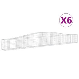 VidaXL Kosze gabionowe, 6 szt, 400x30x40/60 cm, galwanizowane żelazo