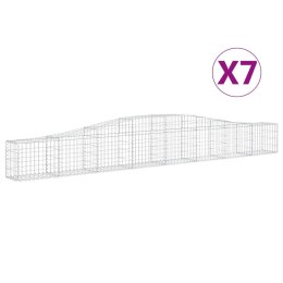 VidaXL Kosze gabionowe, 7 szt, 400x30x40/60 cm, galwanizowane żelazo